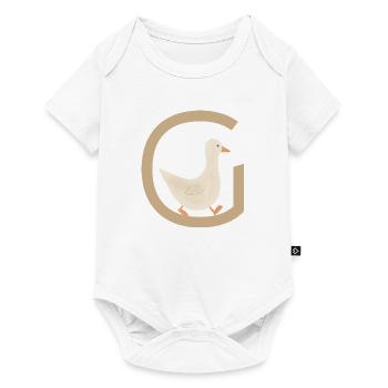 G - OIE - ABC, Alphabet, Lettre, Animal, Nom - Body à manches courtes Premium Bébé - blanc - Devant
