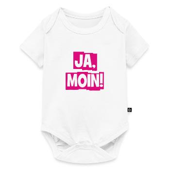 Ja Moin! - Guten Morgen - Nordsee - Ostsee - Anker - Baby Premium Kurzarmbody - Weiß - Vorne