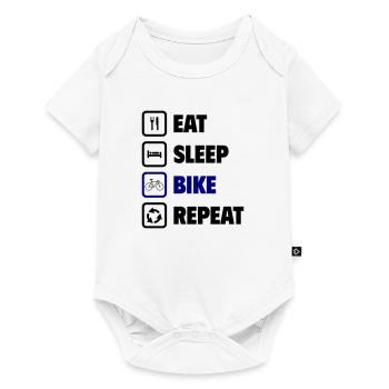 Eat, sleep, cycle, repeat - Baby Premium short-sleeve bodysuit - white - Front