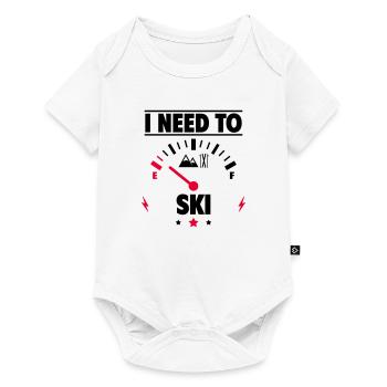 Je dois skier - Body à manches courtes Premium Bébé - blanc - Devant