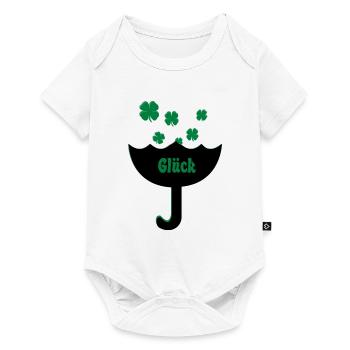 Lucky clover umbrella catching Luck Rain - Baby Premium short-sleeve bodysuit - white - Front