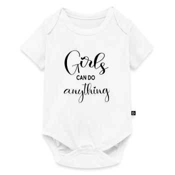 Girls can do anything! personalisierbar - Baby Premium Kurzarmbody - Weiß - Vorne
