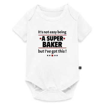 Not easy to be a super baker - Baby Premium short-sleeve bodysuit - white - Front