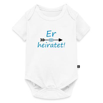 Er heiratet Junggesellenabschied Polterabend - Baby Premium Kurzarmbody - Weiß - Vorne