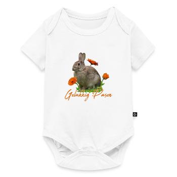gelukkig pasen Frohe Ostern - Baby Premium Kurzarmbody - Weiß - Vorne