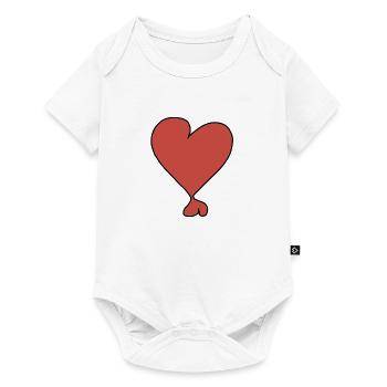 two hearts heart red - Baby Premium short-sleeve bodysuit - white - Front