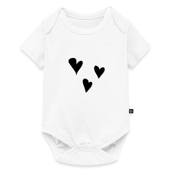 Trois coeurs coeur symbole amour - Body à manches courtes Premium Bébé - blanc - Devant