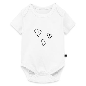 symbole d’amour de trois coeurs - Body à manches courtes Premium Bébé - blanc - Devant