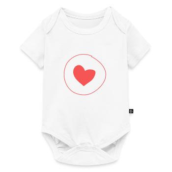 Coeur, Cercle, Symbole, Forme, Amour, Rouge - Body à manches courtes Premium Bébé - blanc - Devant