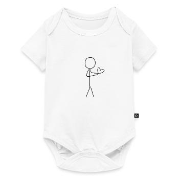 Human Symbol Love Giving Heart - Baby Premium short-sleeve bodysuit - white - Front