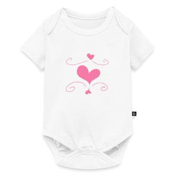 Coeur Amour Symbole Forme - Body à manches courtes Premium Bébé - blanc - Devant