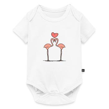 Flamingo Animal Symbol Pink Animals Love - Baby Premium short-sleeve bodysuit - white - Front
