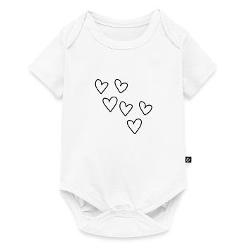 Six Coeurs Motif Coeur Symbole Amour - Body à manches courtes Premium Bébé - blanc - Devant