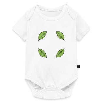 Forme de cadre de feuille Feuilles Nature Vert - Body à manches courtes Premium Bébé - blanc - Devant
