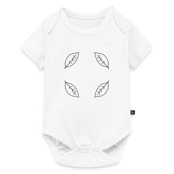 Leaf Four Leaves Frame Shape Nature - Baby Premium short-sleeve bodysuit - white - Front