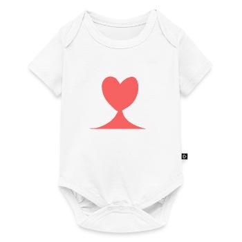 Forme symbole d’amour coeur rose - Body à manches courtes Premium Bébé - blanc - Devant