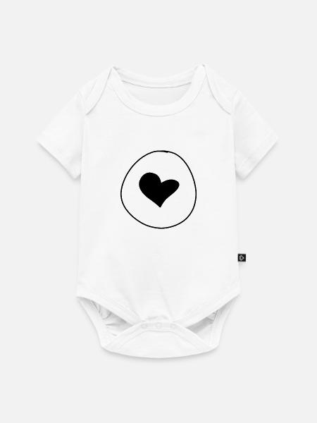 herz form kreis symbol - Baby Premium Kurzarmbody - Weiß