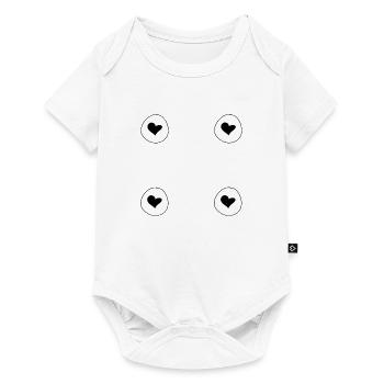 Coeur Quatre Coeurs En Forme Cercle Symbole Cadre - Body à manches courtes Premium Bébé - blanc - Devant