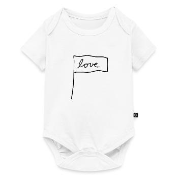 Drapeau Symbole Forme Amour - Body à manches courtes Premium Bébé - blanc - Devant