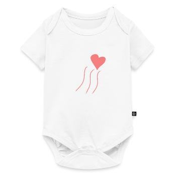 Lignes Ligne Coeur Forme Amour Rose Symbole - Body à manches courtes Premium Bébé - blanc - Devant