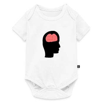 Profil de la tête Humain Côté Cerveau - Body à manches courtes Premium Bébé - blanc - Devant