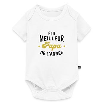 élu meilleur Papa de l'année - Body à manches courtes Premium Bébé - blanc - Devant