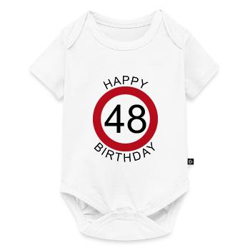 Joyeux anniversaire 48 anniversaire de signe de route - Body à manches courtes Premium Bébé - blanc - Devant