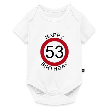 Happy Birthday 53 Traffic Sign Birthday - Baby Premium short-sleeve bodysuit - white - Front