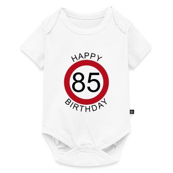 Joyeux anniversaire 85 signe de route anniversaire - Body à manches courtes Premium Bébé - blanc - Devant