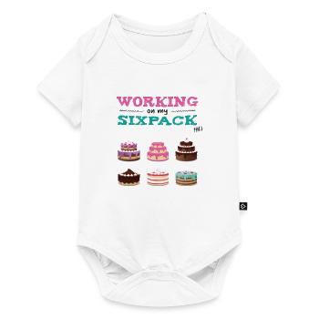 Travailler sur mon sixpack - Body à manches courtes Premium Bébé - blanc - Devant