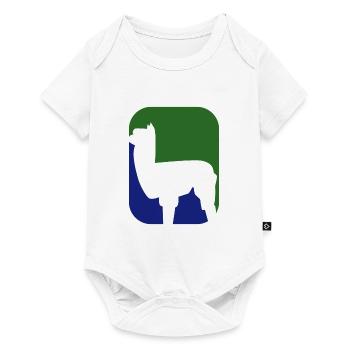 Alpaka Design grün blau Silhouette - Baby Premium Kurzarmbody - Weiß - Vorne
