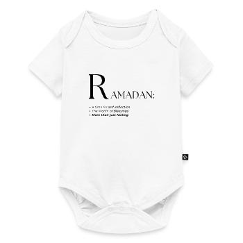 Conception de style de texte du dictionnaire Ramadan - Body à manches courtes Premium Bébé - blanc - Devant