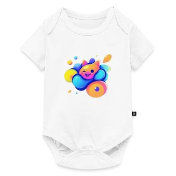 Happy - Baby Premium Kurzarmbody - Weiß - Vorne