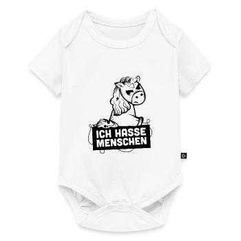 Ich hasse Menschen Einhorn - Baby Premium Kurzarmbody - Weiß - Vorne