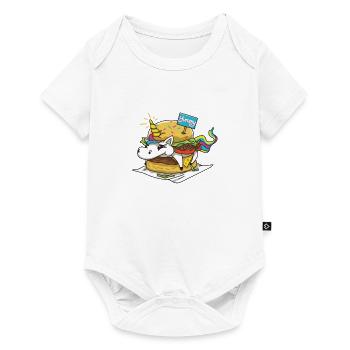 cadeau animal licorne burger drôle - Body à manches courtes Premium Bébé - blanc - Devant
