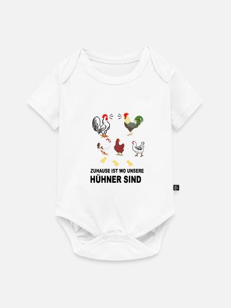 HÜHNER UND HÄHNE - Baby Premium Kurzarmbody - Weiß