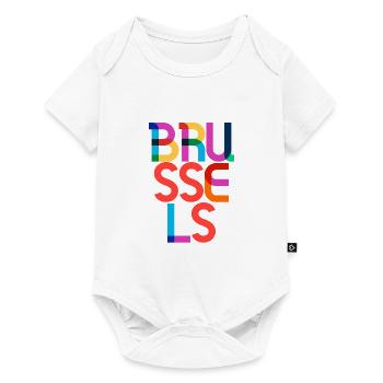 Brussels Belgium Pop Art Letters - Baby Premium short-sleeve bodysuit - white - Front