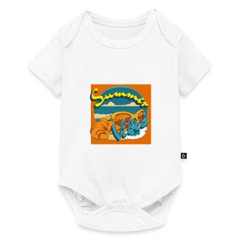 Summer vibes Retro style - Baby Premium short-sleeve bodysuit - white - Front