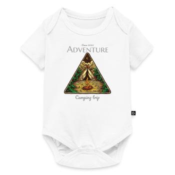Adventure camping trip travel nature mountains - Baby Premium Kurzarmbody - Weiß - Vorne