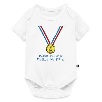 T-shirt Médaille d'or de la meilleure pote - Body à manches courtes Premium Bébé - blanc - Devant