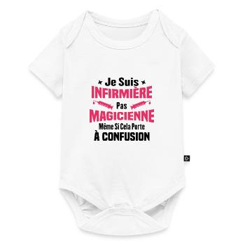 Je suis une infirmière pas magicienne - Body à manches courtes Premium Bébé - blanc - Devant
