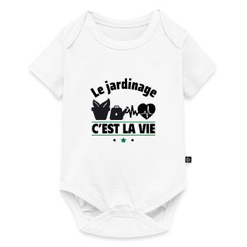 le jardinage c est la vie,jardinie,jardinière - Body à manches courtes Premium Bébé - blanc - Devant