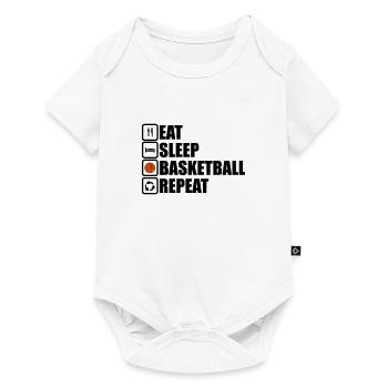 eat sleep basketball repeat - Baby Premium Kurzarmbody - Weiß - Vorne