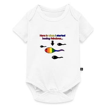 LGBT Kaulquappen Fabulous Regenbogen - Baby Premium Kurzarmbody - Weiß - Vorne