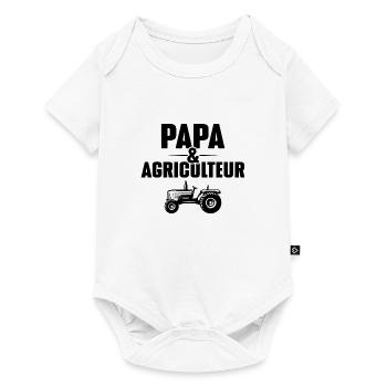 Papa et Agriculteur - Cadeau papa agriculteur - Body à manches courtes Premium Bébé - blanc - Devant