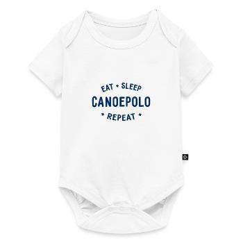 Eat Sleep Canoepolo Repeat - Kanupolo - Kajak - Baby Premium Kurzarmbody - Weiß - Vorne