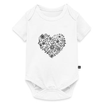 Floral Heart - Baby Premium short-sleeve bodysuit - white - Front
