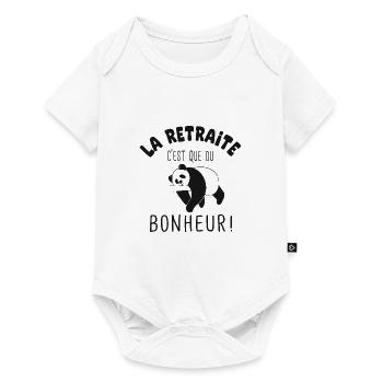 humour retraite c est du bonheur cadeau retraite - Body à manches courtes Premium Bébé - blanc - Devant