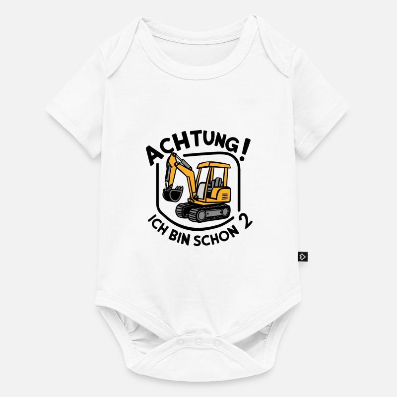 Ich bin schon 2 - Bagger - Baby Premium Kurzarmbody - Weiß