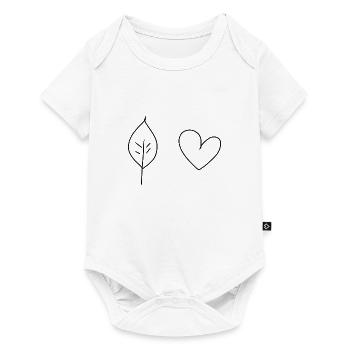 Coeur Feuille Symbole Nature - Body à manches courtes Premium Bébé - blanc - Devant